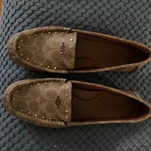 Brown & Tan Coach Flats